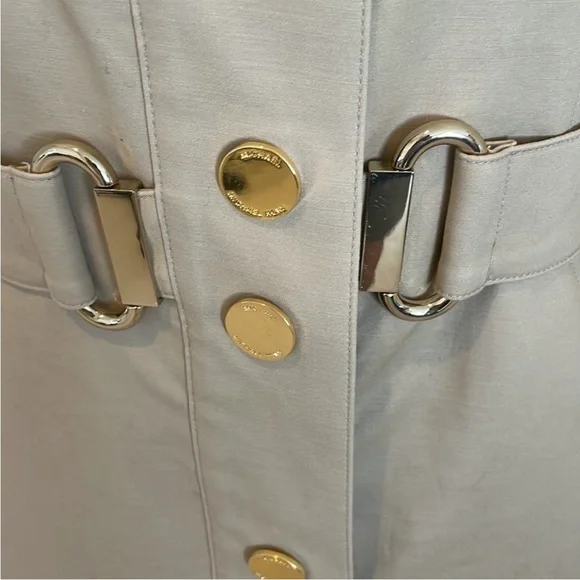 EUC - Michael Kors Tan Sleeveless Snap Front Stretch Cotton Dress - Picture 8 of 10